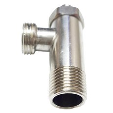 新多多小舖 304不鏽鋼一字外牙 耐用防鏽 安裝簡便 適用多種管道, 銀色, 1入