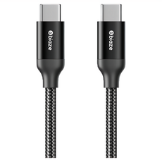 biaze 畢亞茲 PD100W Type-C-Type-C 5A/6A充電傳輸線 編織款, 1.5m, 黑色, 1條
