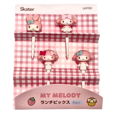 Skater 裝飾用立體水果叉 4支, 美樂蒂, 1組