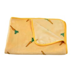 毛皇上 法蘭絨寵物毛毯 胡蘿蔔 L(100 x 70cm) 黃色, 1個