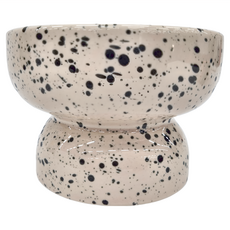 PURROOM 高腳點點寵物碗 陶瓷材質 500ml 14cm直徑, 米色, 1個