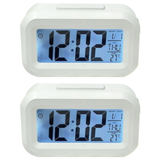 DOL-2108 電子鬧鐘 2入, 白色 ABS材質