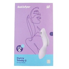 Satisfyer 愉悅新革命 Curvy Trinity 2 陰蒂吸吮 + 震動按摩棒, 粉紫色, 1個