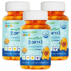 Nutri D-DAY 嬰兒和兒童 Omega3 咀嚼營養劑, EPA及DHA, 1,050 mg x 45顆, 3罐