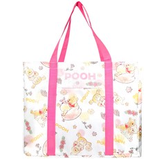 Disney 迪士尼 可折疊露營保冷束口野餐袋, 小熊維尼 粉色