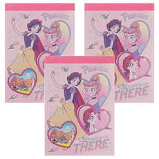 Disney Princesses 迪士尼公主 萬用MEMO本, 浪漫公主 淺粉色, 3本, 1本