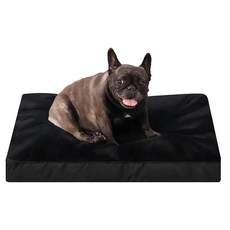 柔軟寵物毛絨床，保暖秋冬防滑可拆洗，75x55cm, M, 黑色, 1個