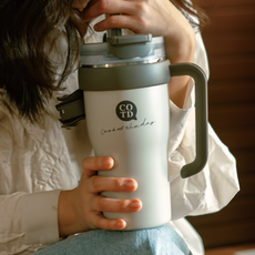 COTD 把手保溫杯, 1個, 奶茶色, 1.2L