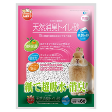 MARUKAN 兔兔消臭紙砂 天然植物萃取 抗菌消臭 超強吸水力 白色, 6L, 1.6kg, 1包, 綠茶香