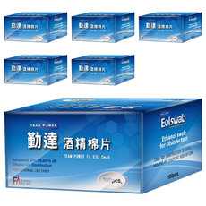 勤達 78%消毒酒精棉片 一般款,100入,6盒