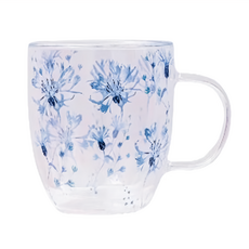 Royal Duke 雙層玻璃馬克杯 高硼矽玻璃 400ml 耐熱-20°C~120°C, 幽藍之戀, 1個