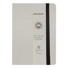遵爵 細紋 100%純棉手帳本 24張 300g細紋 熱壓 13x19cm, 白色, 1本