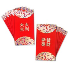 MODACore 摩達客 春節開運招財 質感霧面金字恭喜發財大吉大利紅包袋套組(12入-2款各6), 1組