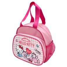 Hello Kitty 凱蒂貓 雙層便當袋 尼龍布, 22 x 12 x 21cm, 1個, 粉紅 + 粉紅提帶