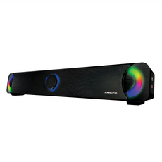 Sonicgear USB 2.0聲道soundbar多媒體音箱 雙單體設計 立體聲環繞音效 LED幻彩燈效, U300, 黑色