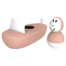 MATCHSTICK Monkey 漂漂小遊艇洗澡玩具, 刺激感官發展, 櫻花猴, 1盒