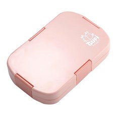 蕉蕉購物 便攜式分隔飯盒, 1組, 粉色