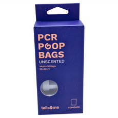 tails&me 尾巴與我 環保撿便袋 4捲/60張 23x33cm, 平口款 無香, 1盒