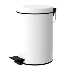 TRENY 加厚 緩降 不鏽鋼垃圾桶, 白色