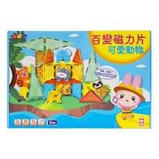 忍者兔 百變磁力片：可愛動物，3歲以上兒童適用, 多色, 1盒