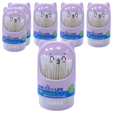 HOME LIFE 生活小品 兒童紙軸細棉棒, 200支 兒童專用, 6罐