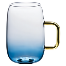 KOTI 日安生活 漸層耐熱玻璃水杯2入組 有柄 容量201~400ml, 藍色, 1組