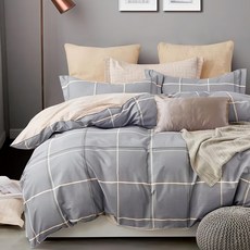 床寢時光 台灣製100%純棉床包枕套組 S9289S-H 單人 加納格, 親膚透氣，健康印染, 床包 + 枕套