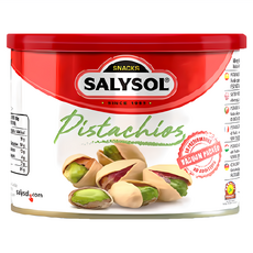 SALYSOL 薩里 罐裝開心果 西班牙經典零食品牌 清真認證 無防腐劑, 225g, 1罐