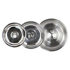 Kitchen U 小老虎圖案 不鏽鋼圓盤 3入組, 3件組圓盤(1個小款 + 1個中款 + 1個大款), 銀色, 1組