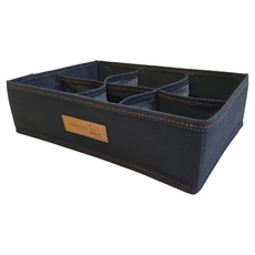 GOZENBO 御膳坊 6格襪子收納盒 重磅, 丹寧色, 1個