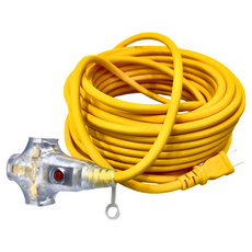 PowerSync 包爾星克 2P工業用1對3帶燈延長線 TU3W4150, 15m, 黃色, 1條