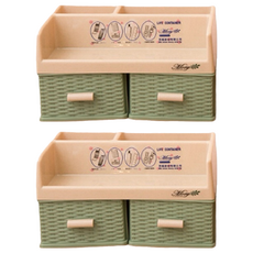 藤木 102 收納盒 台灣製造, 綠色, 2個