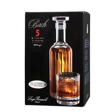 Luigi Bormioli無鉛水晶威士忌禮盒組, 壺282mm 700ml + 杯83 x 97mm 335ml x 4, 1組