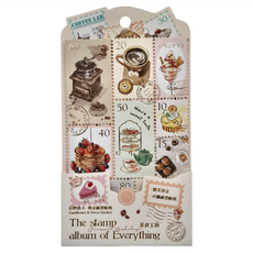 美食工坊 燙金郵票貼紙 精美燙金 可儲郵票貼紙, 3組