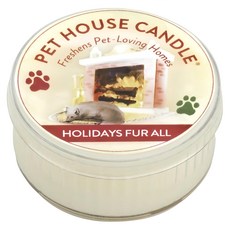 PET HOUSE 室內除臭寵物香氛蠟燭 - 鬆毛假期，無添加色素，可重複使用，連續使用時間長達12小時, 43g, 1罐