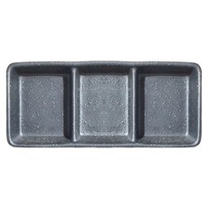 Minoya 美濃燒 三格皿 日本製, 消光黑, 1個