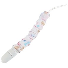 HiBOU 喜福 印花布香草奶嘴夾, 日本進口布花 親膚棉質, 專利夾扣 單手開啟, 櫻花粉刺蝟, 1個, 0歲以上