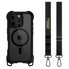 MAGEASY Odyssey Strap M 超軍規防摔 手機殼 iPhone 16 Pro MagSafe Compatible 掛繩 金屬黑