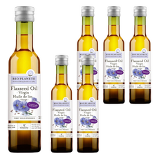 BIO PLANETE 碧歐星球 天然初榨亞麻仁油 法國原裝進口 堅果香氣濃郁清新 適合沙拉、薯條炸物類搭配, 250ml, 6瓶