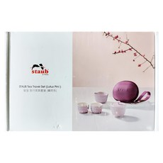 STAUB 攜帶式旅行陶瓷茶具4件組, 藕荷色, 1組, 茶壺