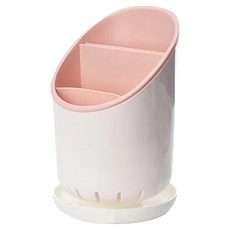 瀝水筷子湯匙收納架 多層分隔, 粉色, 1入