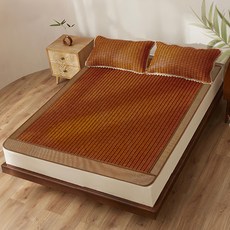 Aaron艾倫生活家 孟宗竹碳化3D透氣網布 麻將涼蓆/竹蓆/涼墊, 棕色