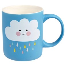 Rex LONDON 陶製馬克杯 325ml, 1個, 快樂雲 藍色