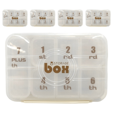 便攜式7日藥盒 7格 17 x 12 x 3cm 珍珠白 5個