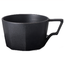 KINTO OCT八角陶瓷杯盤組 300ml, 黑色, 1組