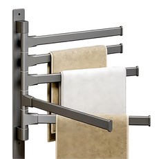 毛巾架 5桿, 低調灰, 1個