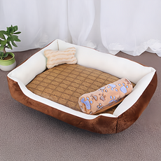 捷華寵物窩 四件套組, 咖色+ 米色, 1組