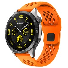 Hamate Galaxy Watch 相容多孔軟矽膠環形錶帶 22mm, 1個, 橘色