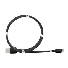 HONG JIN 宏晉 磁吸捲捲充電線 Micro-USB, 1m, 黑色, 2條