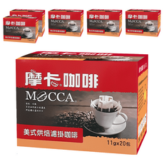 MOCCA 摩卡 美式烘焙濾掛咖啡, 11g, 20包, 6盒